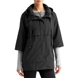 Derek Lam 10 C Athleta Rain Jacket Women's Size Small Black Full-Zip Hooded